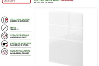 IKEA VOXTORP Geschirrspülerfront 60 Hochglanz weiß