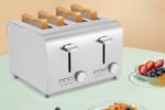 Toaster, 4-Scheiben-Toaster, Toaster aus Edelstahl 1500W/50Hz