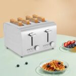 Toaster, 4-Scheiben-Toaster, Toaster aus Edelstahl 1500W/50Hz