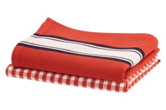 Living Crafts 2er-Pack Bio-Geschirrtücher "Delhi" red clay