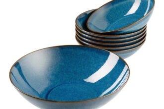 Mäser Salatschüssel-Set 7-tlg. "Ossia" Steinzeug, blau