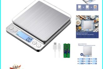 KUBEI Digitale Küchenwaage 3kg Edelstahl USB