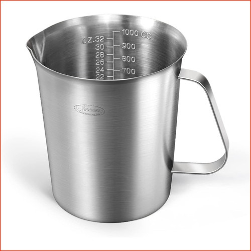 Messbecher Edelstahl 1000ml mit Griff und