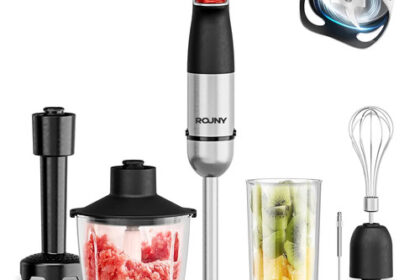 Handstabmixer 6in1 Set Zerkleinerer Schneebesen Milchaufschäumer