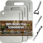 Edelstahl Schneidebrett Set 3 Stück mit