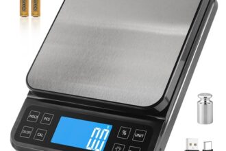Digitale Küchenwaage 0,1g-5kg Hochpräzise Edelstahl Wiegeplatte