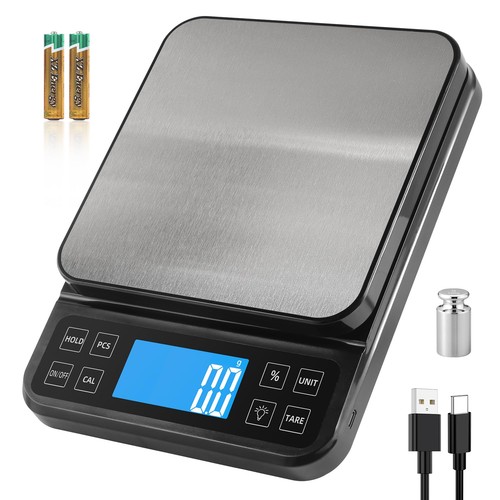 Digitale Küchenwaage 0,1g-5kg Hochpräzise Edelstahl Wiegeplatte