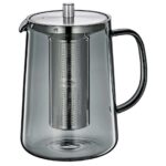 Teekanne "ASSAM" aus Borosilikatglas, inkl Filtereinsatz aus Edelstahl, 1,2 l, grau