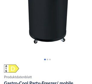 Gefriertruhe, rund, Tonne, Tiefkühlschrank, Gefrierschrank, schwarz,