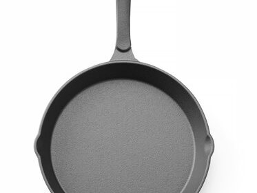 Gusseisenpfanne, mit 2 Ausgüsse, geeignet für