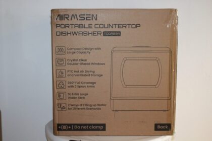 Airmsen Tischgeschirrspüler TDQR03A Mini Schwarz Weiß