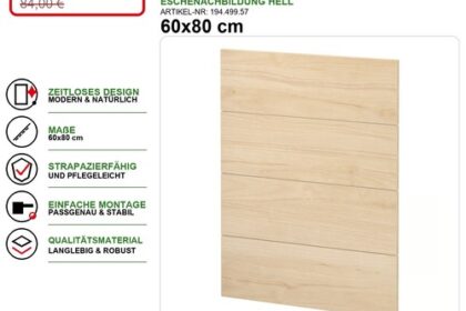 IKEA ASKERSUND Geschirrspülerfront 60 Eschenachbildung hell