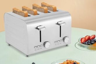 Toaster, 4-Scheiben-Toaster, Toaster aus Edelstahl 1500W/50Hz