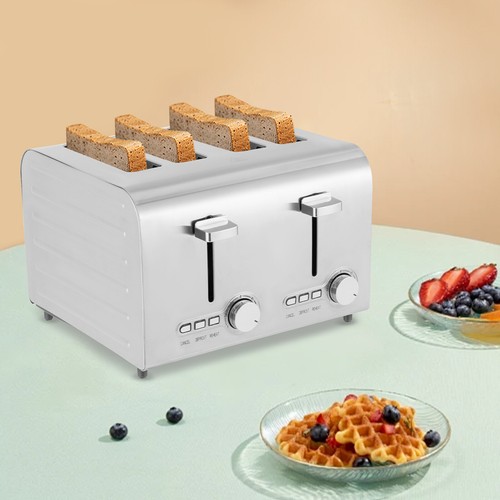 Toaster, 4-Scheiben-Toaster, Toaster aus Edelstahl 1500W/50Hz