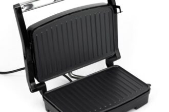 Sandwichmaker, Paninitoaster, Elektrischer Grill, Schwarz, 1000W