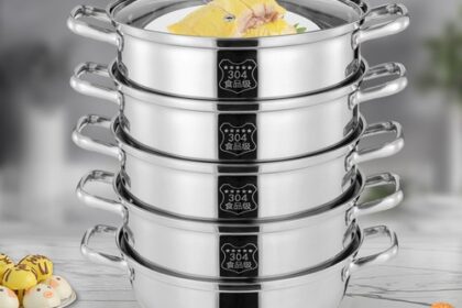 5-Etagen Dampfkocher Gardampftopf Edelstahl Dampfgarer 30CM
