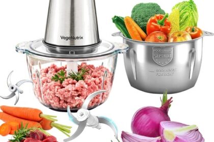 Küchenmaschine Zerkleinerer 500W Edelstahl Glas Schüsseln