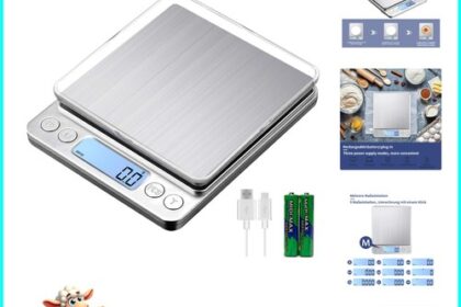 KUBEI Digitale Küchenwaage 3kg Edelstahl USB