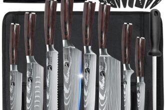 9 Stück Japanisch Küchenmesser Set Santoku