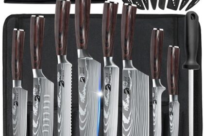 9 Stück Japanisch Küchenmesser Set Santoku