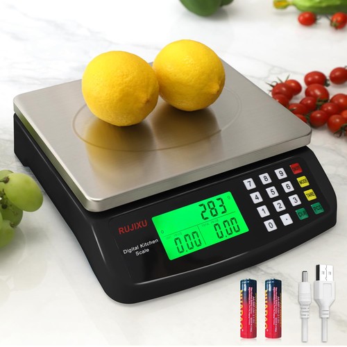 Digitale Küchenwaage 30kg Edelstahl mit LCD